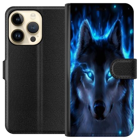 Yhteensopiva Lompakkokotelo Apple Apple iPhone 14 Pro Sininen susi