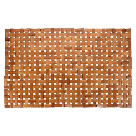 Bambus Bademåtte Skridsikker Hurtigtørrende Foldbar Komfortabel Pude Til Badeværelser Saunaer .00X40.00X0.30CM 1 Sæt