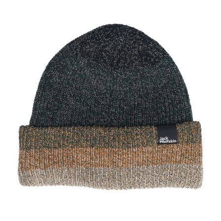 Jack Wolfskin - Grön cuff Beanie - Kids Spirit Knit Beanie Y Slate Green Cuff @ Hatstore