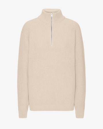 Merino Quarter Zip - Ivory White - Female - L