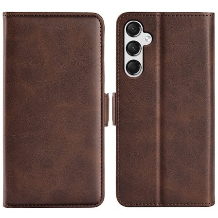 SKALO Samsung A25 5G Premium Wallet Flip Cover - Brun