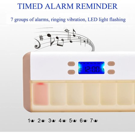 IC Ugentlig pilleæske med LED elektronisk timingpåmindelse - brun