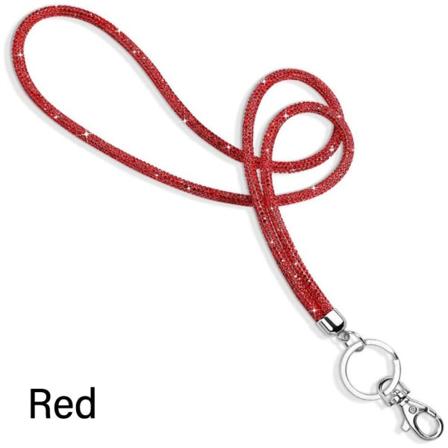 Rhinestone Phone Lanyard Crystal Chain hihnat PUNAINEN PUNAINEN red