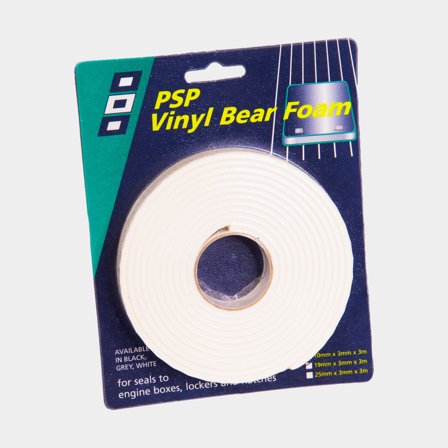 Liston adhésif PSP Vinyl Bear Foam Tape, 19 mm x 3 meter, 3 mm épais, blanc