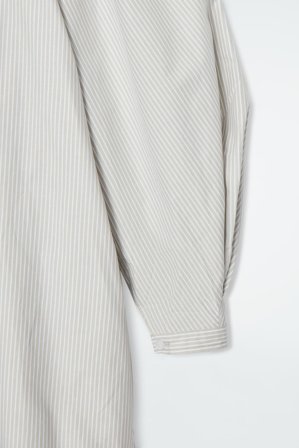 COS Women's Abito Chemisier Midi Con Collo Alla Coreana in Beige