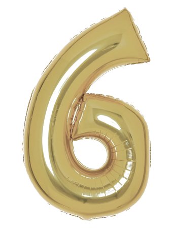Number Foil 6 White Gold 86 Cm Gold IPK