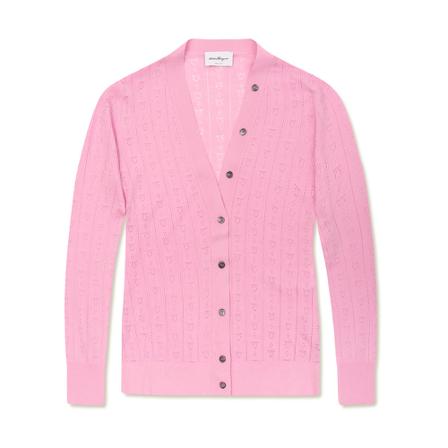 Salvatore Ferragamo, Wool cardigan Roze, Dames, Maat:M,wol