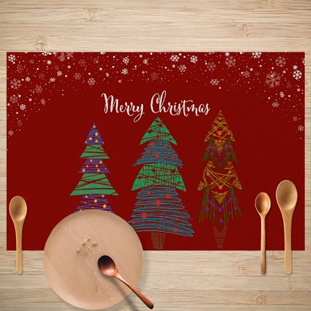 Set med 5 juldukar för matbord, julbordsplaceringsdekoration, halkfria bordsplaceringar, julduk