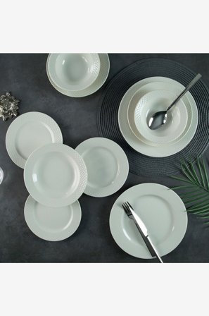 Hermia - Ruokailusetti (24 kpl) Sheyda - Valkoinen - Astiastot - - Homeroom