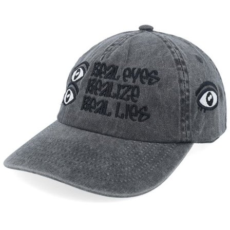 Iconic - Svart unconstructed Keps - Real Eyes Realize Real Lies Washed Black A-frame @ Hatstore