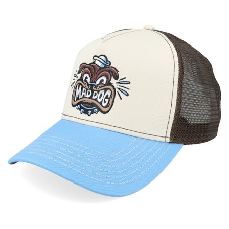 JJ Hats - Beige trucker Keps - Mad Dog Stone/Black/Light Blue A-Frame Trucker @ Hatstore