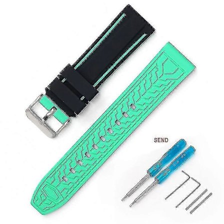 22mm Rem til Blancpain Swatch Fifty Fathoms To-farvet Silikonrem Inkluderet Værktøj Hggs (FMY)