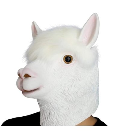 1 stk. Halloween Kostumefest Latex Maske Dyr Hoved Alpaka Kamel Forveksling