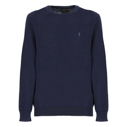 Ralph Lauren, Round-neck Knitwear Blauw, Heren, Maat:L