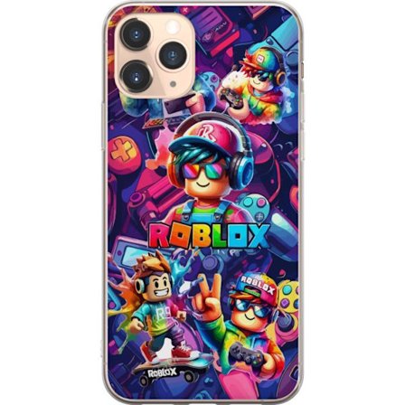 Kompatibel Mobilcover til Apple Apple iPhone 11 Pro Farverig Roblox gaming gruppe med hovedtelefoner, controllere og neonfarver perfekt til børn og g