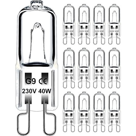 G9 Glödlampa 40W 230V Dimbar Varmvit, G9 Halogenlampa 300c Tolerans, G9 Ugnlampa För Mikrovågsugn Spis Taklampor, 12-pack