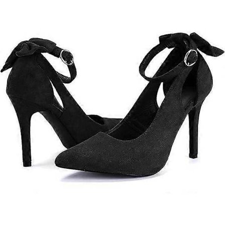 Høye hæler med sløyfe bak, sexy stiletthæler, ankelstropp, bryllupssko for kvinner