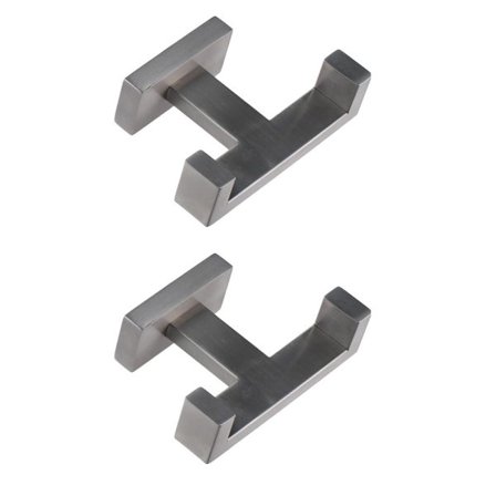 2 stk Dobbelt håndklædekrog Håndklædeophæng Firkantet Robe Håndklæde