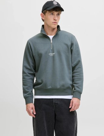 Jack & Jones Jjesoho Sweat Quarter Zip Hn Noos - Blue - XL