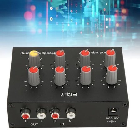 ETO - 7-bånds lyd equalizer Input Output Diskant Bas justering
