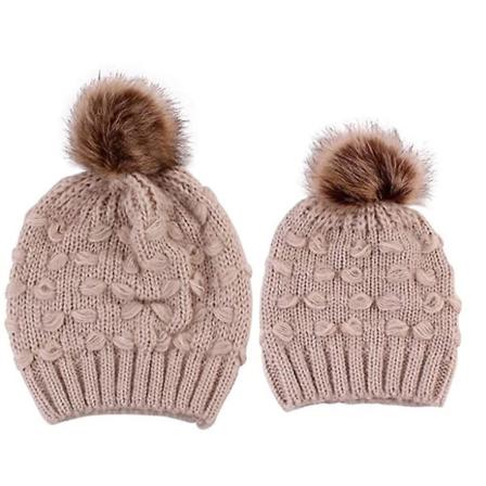 Stickad Mössa, Khaki, 2 St