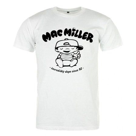 Mac Miller T-shirt Blanc Logo Kläder
