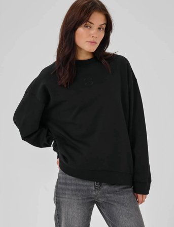 My Essential Wardrobe Diegomw Logo Emb. Sweat - Black - L
