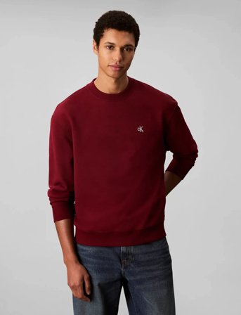 Calvin Klein Jeans Ls Eu 350Terry Monogram Cn Swtsh - Red - XXL