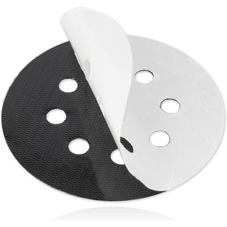 Selvklebende skive med borrelås, Ø125mm 8 hull, erstatning for slipe- og poleringsplate