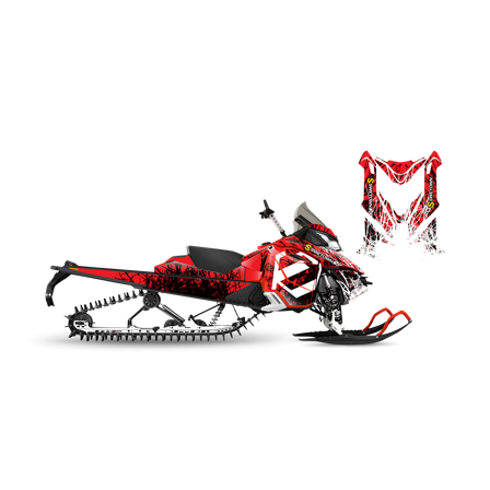 Dekalkit SweTown Flat Splat Rød - Ski-Doo Freeride 800 E-Tec 137 2014-2017