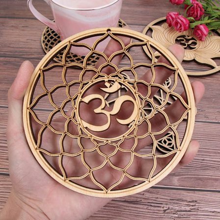 Wooden Wall Sign Flower of Life Shape Laser Cut Wood Wall Art Handmade Coaster Craft Making Sacred Geometry Ornament Home Decor