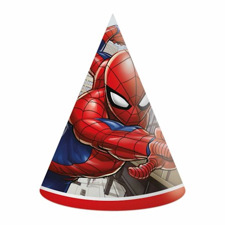 Partyhatt Spider Man 16cm 6-pack