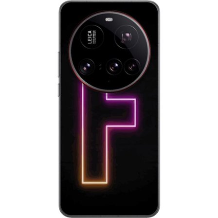 Kompatibelt Mobildeksel til Xiaomi Xiaomi 15 Ultra Neonbokstav F i rosa, blå og gule lyskanter mot en mørk bakgrunn, grafisk bokstavillustrasjon med