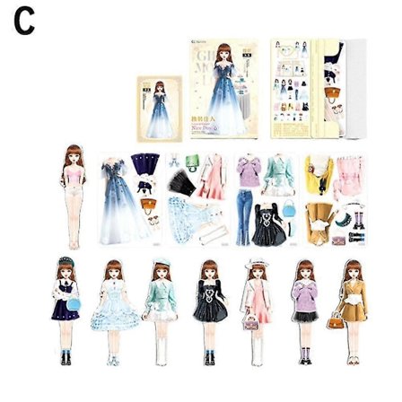Magnetisk Utklädnings Prinsessa Pappersdockor För Flickor Magnetisk Utklädningsdocka