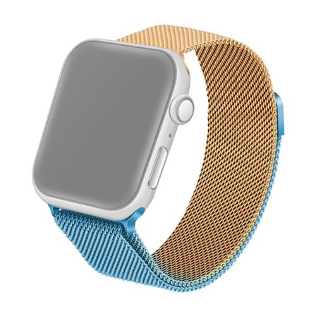 Apple Watch Series 8 (41 mm) urrem i rustfritt stål med to farger - Blå / Rose Gull