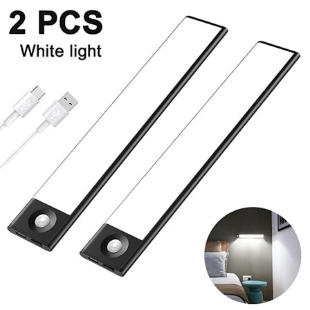 2 stk. Base Skabsbelysning Bevægelsessensor Skab