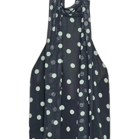 Svart prickig ärmlös halterneck topp