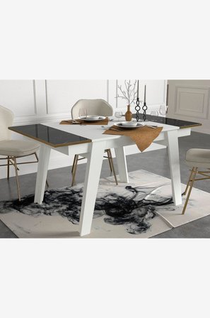 Hanah Home - Ruokapöytä Ravenna - Valkoinen - Ruokapöydät - - Homeroom