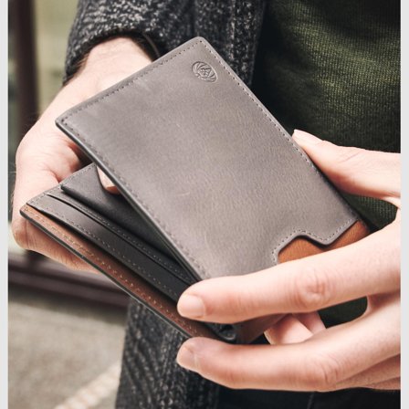 Portefeuille en cuir gris anti-RFID Lukas pour hommes - Portefeuilles - pour Hommes - Lucleon