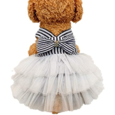Söt Valp Hund Prinsessa Klänning Rosett Spets Balett Kort Kjol Hund Katt Hund Klänning (XS Storlek)