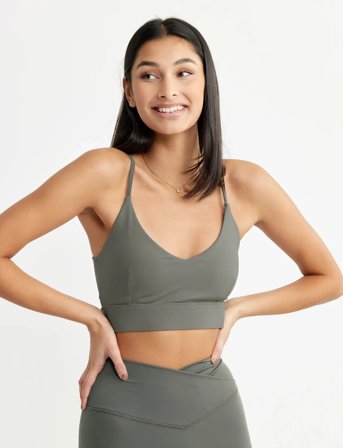 Drop of Mindfulness Ultimate Open Back Bra - Khaki green - XS
