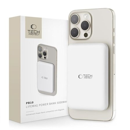 Magsafe Powerbank 5000mah PB10 LifeMag - Valkoinen