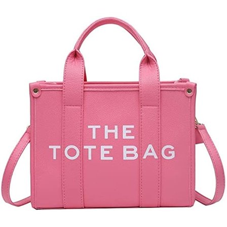 Tote Bag til Kvinder, Canvas/Læder Tote Bag med Lynlås Robust Tote Taske Crossbody Håndtaske til Skole, Rejser