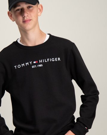 Tommy Hilfiger ESSENTIAL SWEATSHIRT Schwarz Pullover Jungen - Kids Brand Store