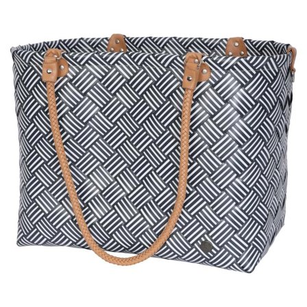 Handed By Veske Saint Maxime Dark-Grey Stripes 40x24xH34cm