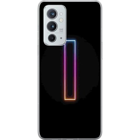 Kompatibel Mobilcover til OnePlus OnePlus 9RT 5G Minimalistisk neonbogstav I i regnbuefarver mod mørk baggrund