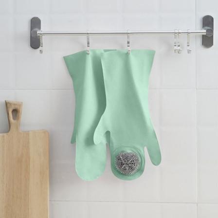 1 par opvaskehandsker Brush Pot Handsker GRØN Green
