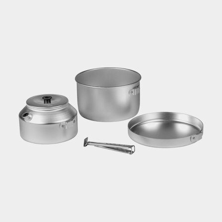 Campingsetti Trangia 628, jossa 1 kattila, 1 paistinpannu & 1 kahvipannu AL / alumiini + kahva