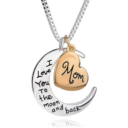 Halsband till mamma, tacksägelse, jul, jag älskar dig till månen och tillbaka, Alla hjärtans dag, mors dag, hänge till mamma