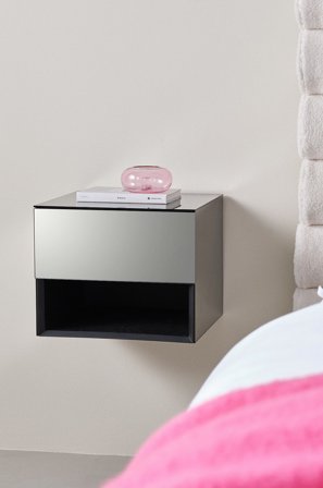 Jotex - Nattbord Grå speilglass - MIRRE - Kjøp Nattbord hos Jotex